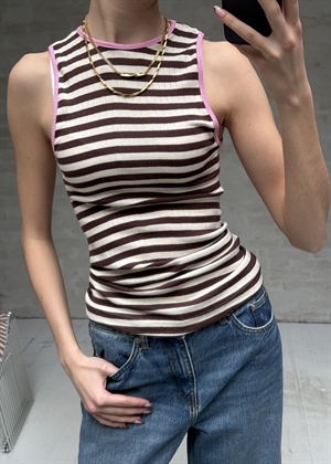 NPS tank top Kontrast Brown/Ecru/L.Pink Nørgaard På Strøget 